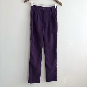 American Apparel Soft High Rise Waist Straight Fit Trousers Pants Purple